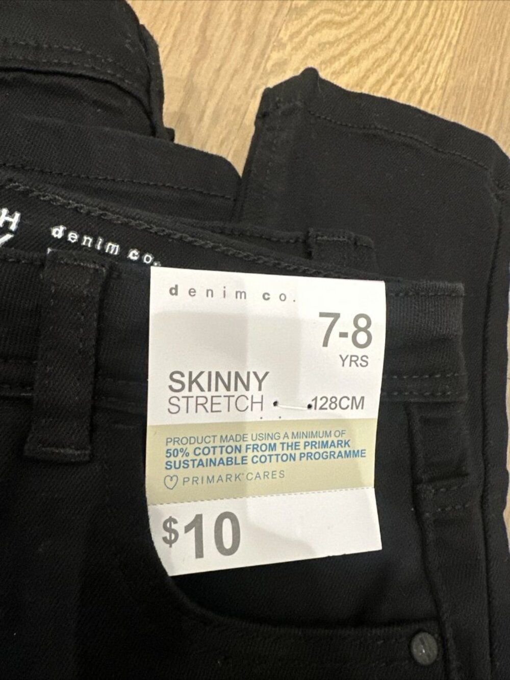 Primark Black Stretch Pants Cotton Size 7-8 Set Of 2 New! Boys